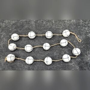 Kirkland's Lot of 5 White Black Plaid Fabric Garland Jute String Decoration